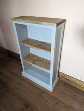 Load image into Gallery viewer, small painted bookcase with pine shelves