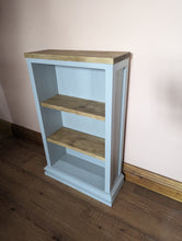 Load image into Gallery viewer, small painted bookcase with pine shelves