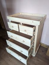 Load image into Gallery viewer, Baby changing dresser unit | solid pine | dressing table with drawers
