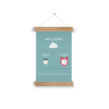Load image into Gallery viewer, Personalised New born Fine Art Print with Hanger