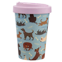 Load image into Gallery viewer, Dog pattern Reusable Screw Top Bamboo Composite Travel Mug - FurniturefromtheOaks