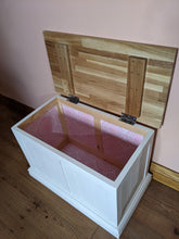 Load image into Gallery viewer, Painted blanket box with oak top - FurniturefromtheOaks