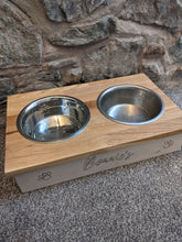 Load image into Gallery viewer, Personalized Double dog bowl stand