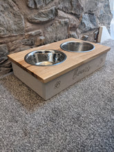 Load image into Gallery viewer, Personalized Double dog bowl stand
