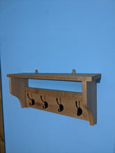 Load image into Gallery viewer, Solid hardwood coat rack with shelf