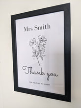 Load image into Gallery viewer, Personalised thank you teacher poster