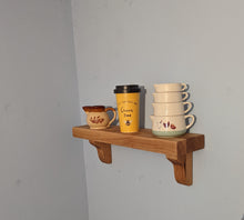 Load image into Gallery viewer, Chunky solid oak shelf | solid oak mantle shelf | oak floating shelf
