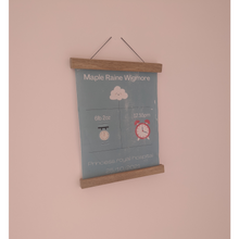 Load image into Gallery viewer, Personalised new born fabric art wall hanging