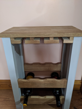 Load image into Gallery viewer, Painted, Oak wine rack with glass storage - FurniturefromtheOaks
