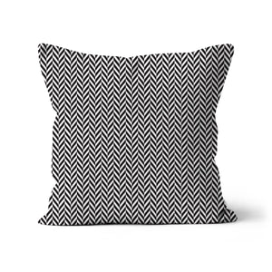black and white herringbone Cushion