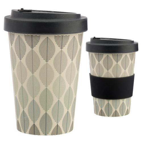 Bamboo Composite geometric leaf Screw Top Travel Mug  - FurniturefromtheOaks