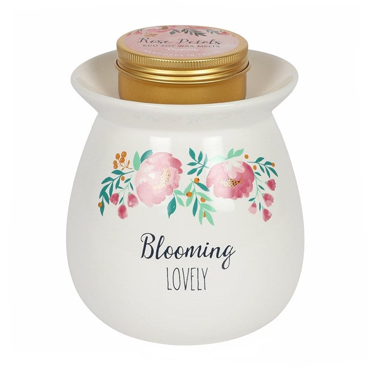 LARGE BLOOMING LOVELY WAX MELT BURNER GIFT SET - FurniturefromtheOaks