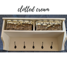 Load image into Gallery viewer, Coat rack with cotton lined wicker basket - FurniturefromtheOaks
