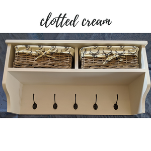 Coat rack with cotton lined wicker basket - FurniturefromtheOaks