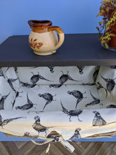 Load image into Gallery viewer, Coat rack with cotton lined wicker basket - FurniturefromtheOaks
