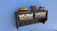 Load image into Gallery viewer, Coat rack with cotton lined wicker basket - FurniturefromtheOaks
