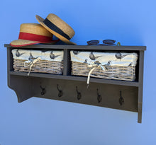 Load image into Gallery viewer, Coat rack with cotton lined wicker basket - FurniturefromtheOaks
