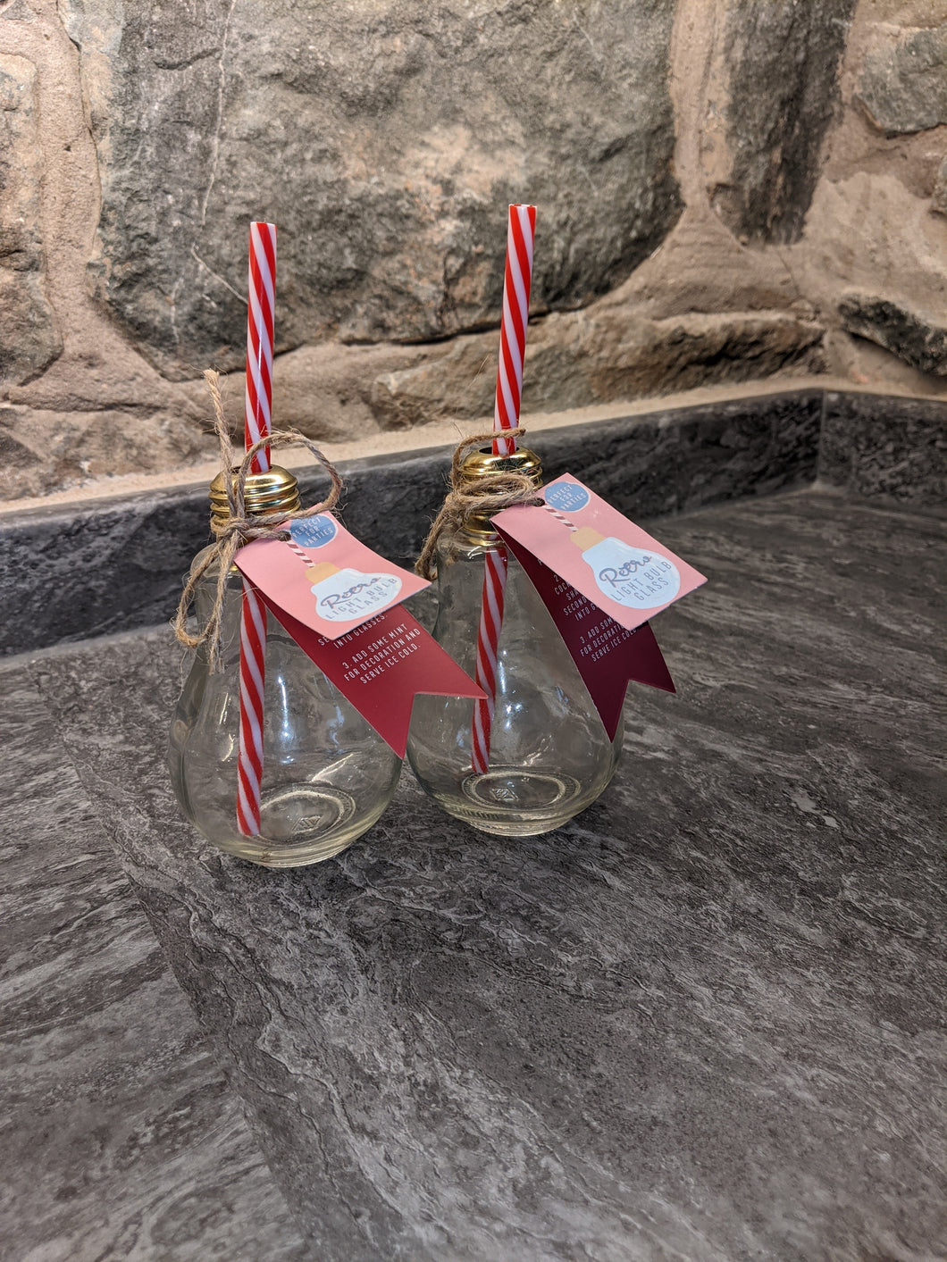 set of 2 retro lightbulb glasses - FurniturefromtheOaks