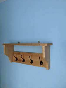 Solid hardwood coat rack with shelf