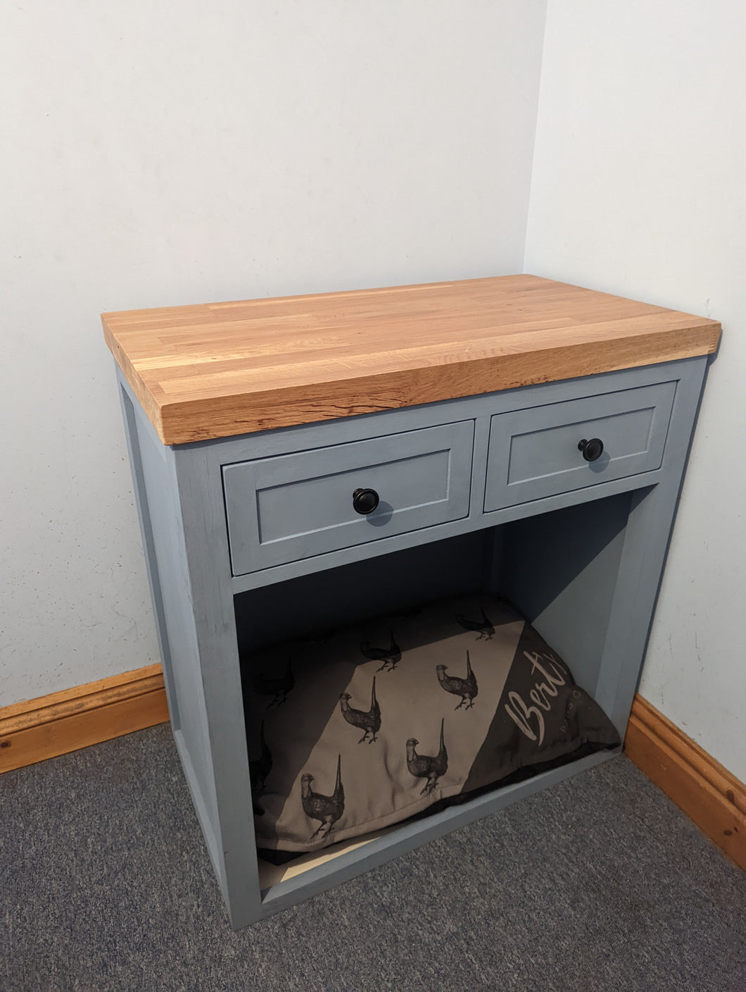 Dog bed storage unit