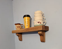 Load image into Gallery viewer, Chunky solid oak shelf | solid oak mantle shelf | oak floating shelf
