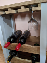 Load image into Gallery viewer, Painted, Oak wine rack with glass storage - FurniturefromtheOaks
