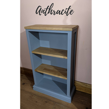 Load image into Gallery viewer, small painted bookcase with oak shelves - FurniturefromtheOaks
