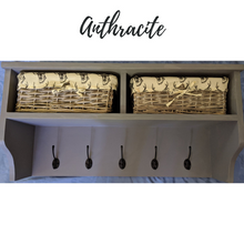 Load image into Gallery viewer, Coat rack with cotton lined wicker basket - FurniturefromtheOaks
