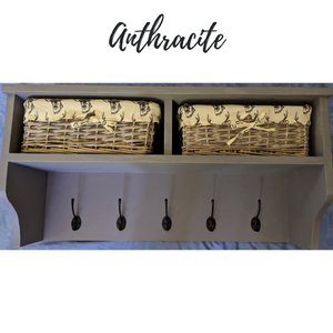 Coat rack with cotton lined wicker basket - FurniturefromtheOaks