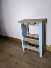 Load image into Gallery viewer, Painted, Oak wine rack with glass storage - FurniturefromtheOaks

